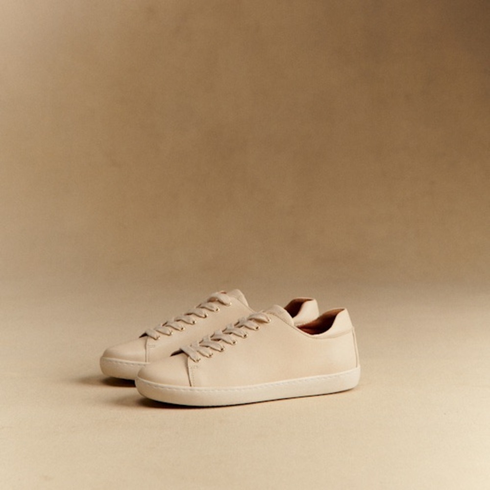SEZANE Jack Trainers Patent Leather Comfort Sneakers Beige US 9.5 - Picture 2 of 11
